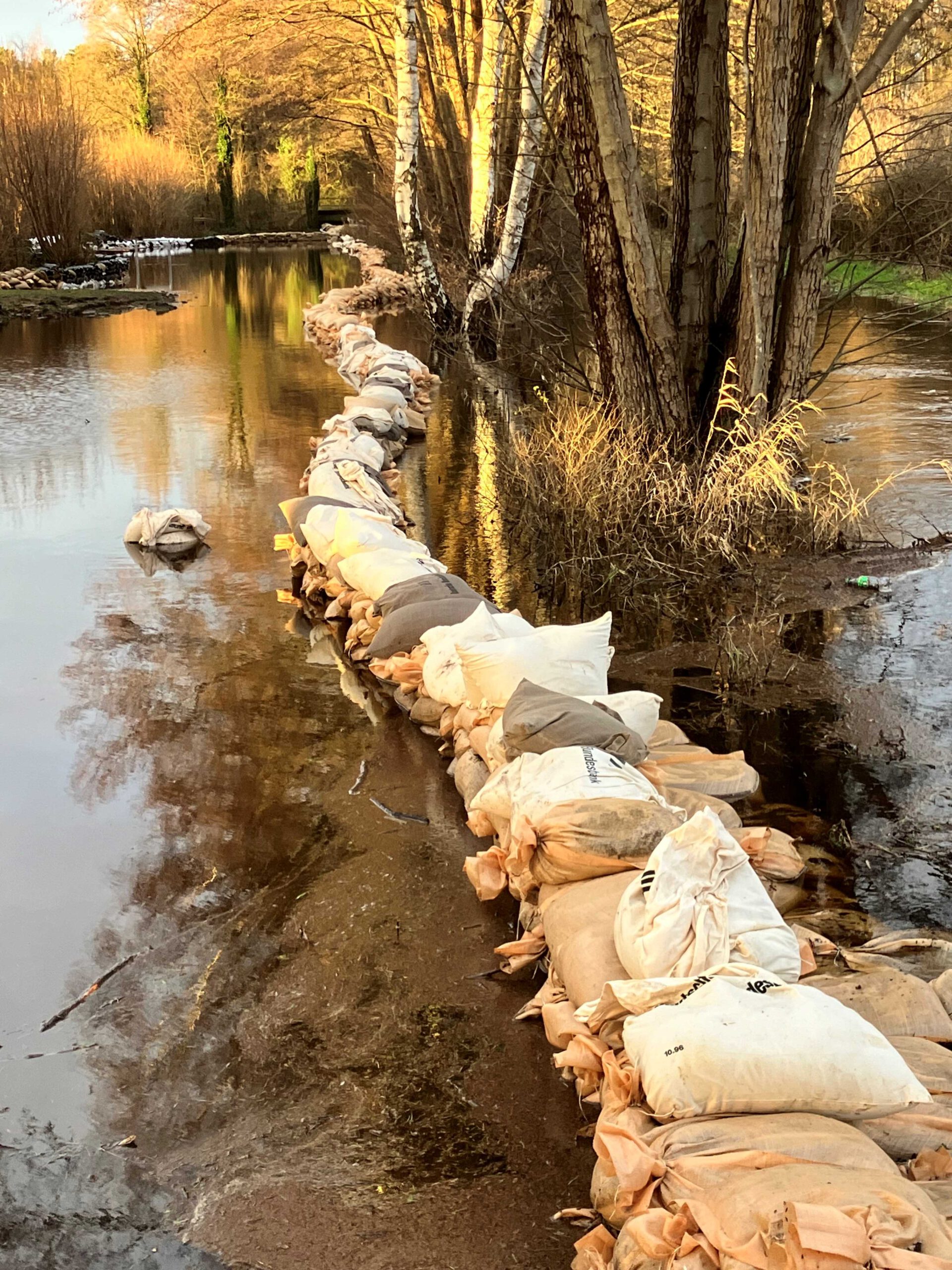 Hodenhagen, Wiedenhausener Bach, Sandsackwall