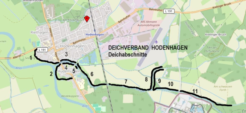 Deichabschnitte im Verbandsgebiet, Deichverband Hodenhagen